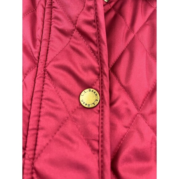 LL Bean Quilted Riding Jacket S Burgundy Preppy fisherman cabincore Chore Coat - Picture 8 of 16